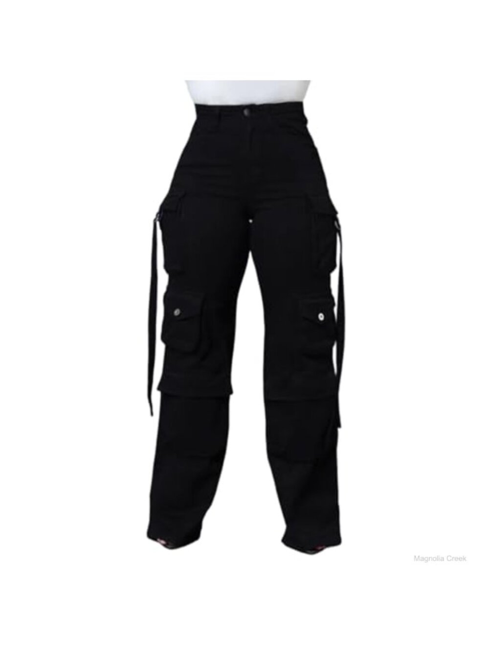 Wide Leg Cargo Jeans High Waisted Baggy Stretchy Casual Denim Pants